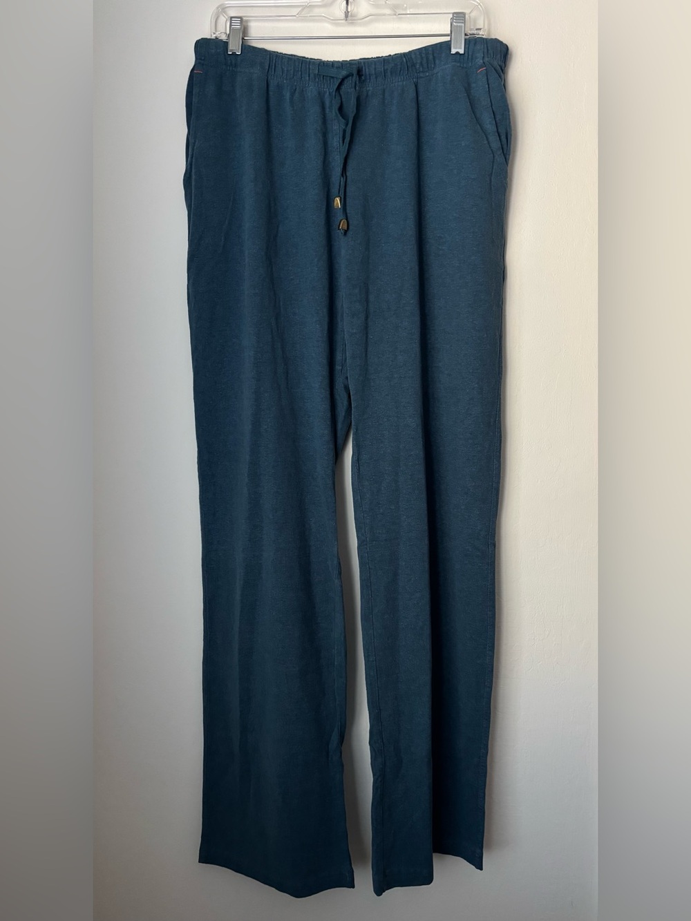 Dash Hemp Santa Cruz Yoga Lounge Hemp Drawstring Pant in Teal Size Large NEW